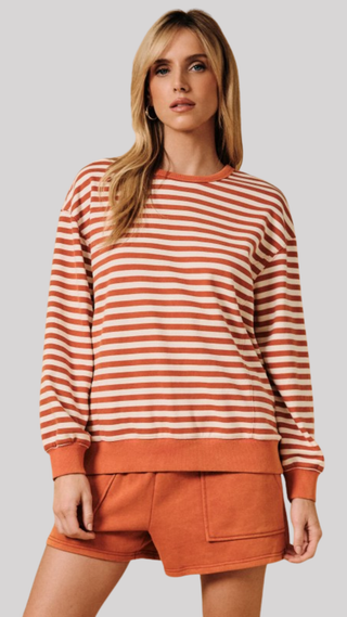 Jill Ginger Stripe Pullover