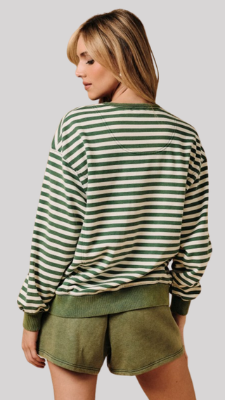 Jill Green Stripe Pullover