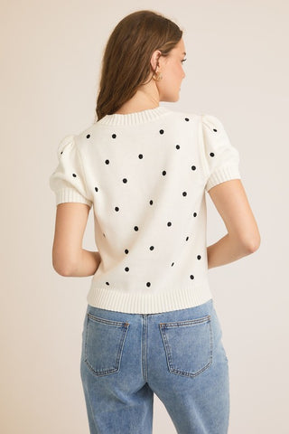 Violet Ivory Polka Dot Sweater