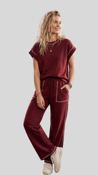 Cora Maroon Pant Set