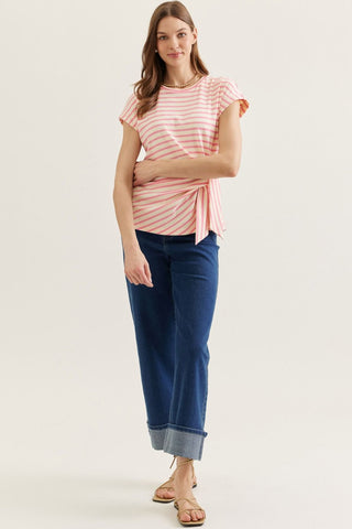 Nolana Pink Stripe Top