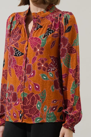 Maren Rust Print Top