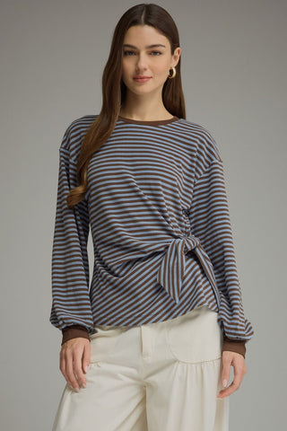 Margie Blue/Brown Stripe Top