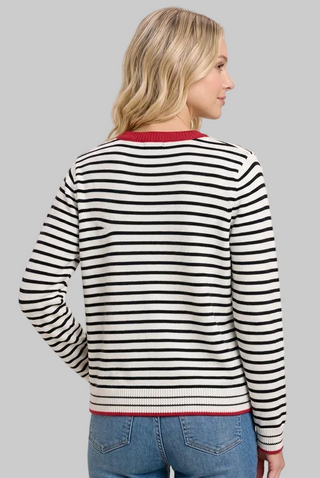 Naomi Red Stripe Cardigan