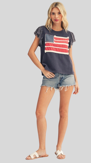 Saylor Navy Flag Knit
