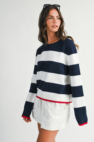 Krista Navy Stripe Sweater