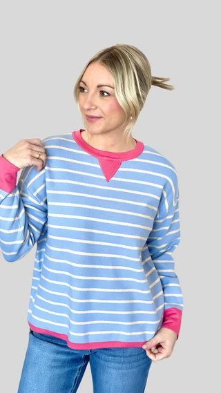 Mara Chambray/Pink Stripe Sweater