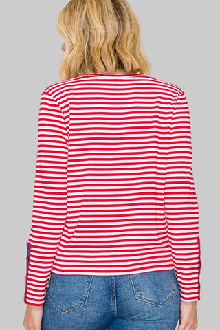 Olivia Red Stripe Top