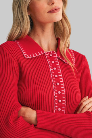 Trina Red/Pink Sweater