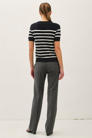 Rachel Black/Ivory Stripe Sweater