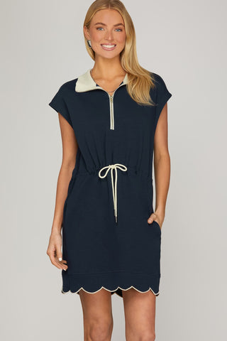 Jody Navy Scuba Dress