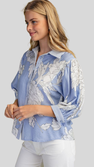 Riley Blue Floral Top