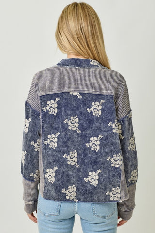 River Navy Flower Jacket