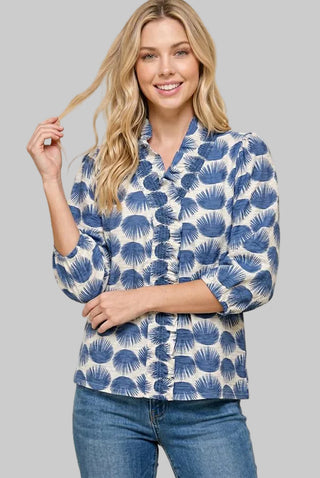 Cameron Blue Print Top