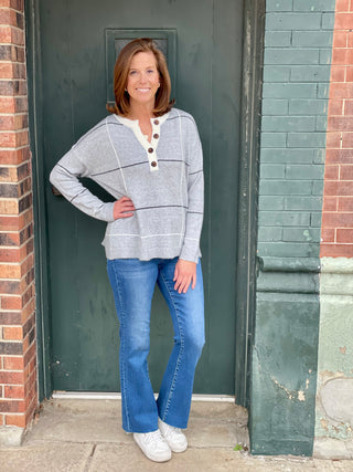 Gretchen Grey Print Sweater