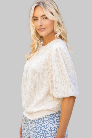 Kimmy Ivory Floral Embroidered Top