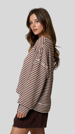 Mel Mocha/Ivory Textured Top