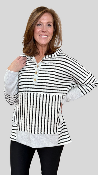 Madison Cream Stripe Top