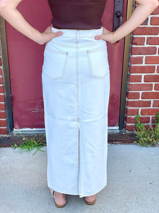 Ellison White Denim Skirt