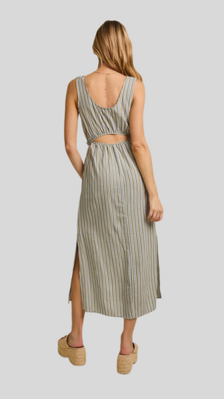 Nola Olive Stripe Dress