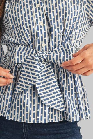 Shea Navy Tie Top