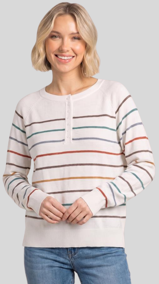 Margo Ivory Multi Stripe Sweater