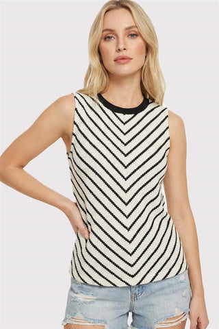 Cori Black Knit Tank Top
