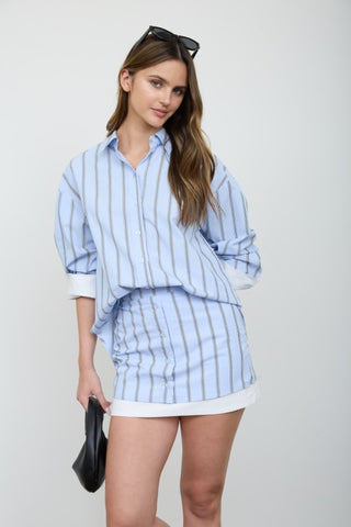 Adeline Blue Button Down Top