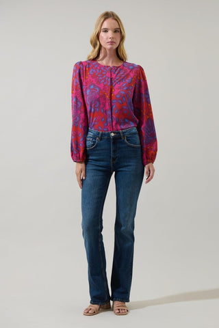 Darcy Fuchsia Print Top