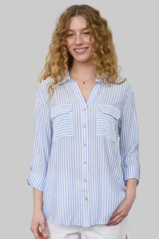 Avery Blue Pinstripe Shirt