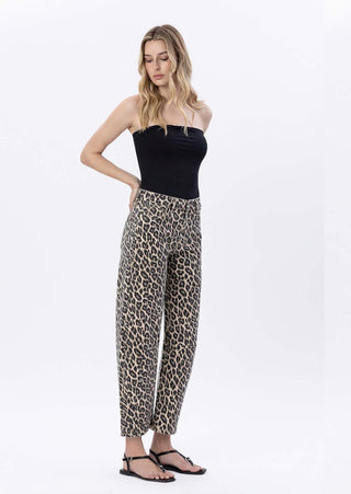 Zoe Leopard Print Barrel Denim