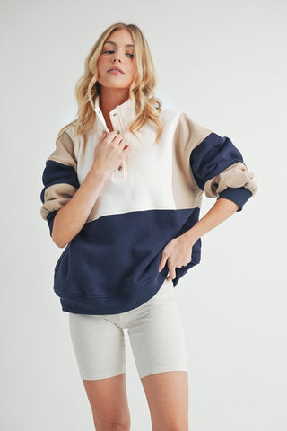 Blythe Coffee Colorblock Pullover