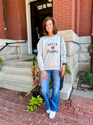 Lucia Grey Pumpkin Sweatshirt