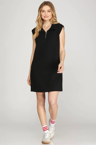Maddy Black Zip Dress