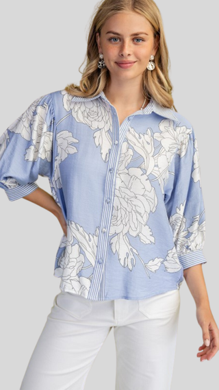 Riley Blue Floral Top