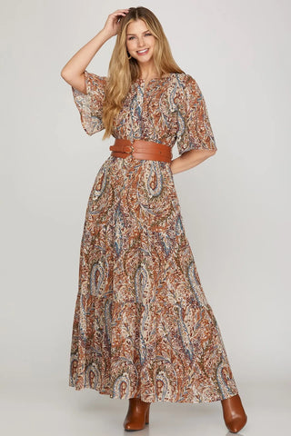 Charlotte Cinnamon Print Dress