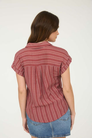 Wendi Burgundy Stripe Top