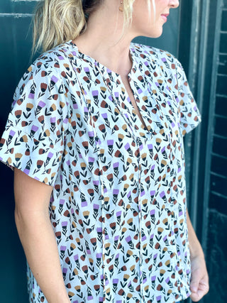 Leilani Almond Print Top