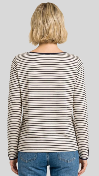 Angela Navy/Ivory Stripe Top