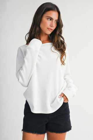 Bailee White Thermal Top