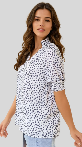 Kerry Navy Dot Top