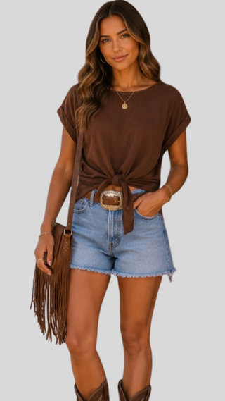 Amy Brown Tie Top