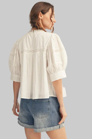 Nora White Lace Top