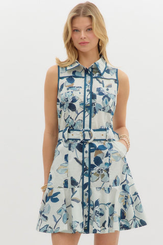 Chelsea Navy Print Dress