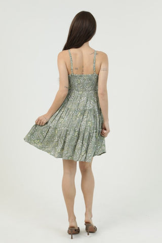 Mandy Green Print Dress