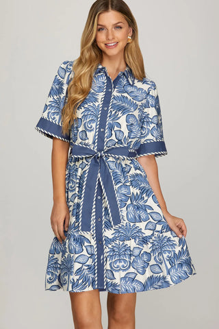 Lauren Blue Print Dress