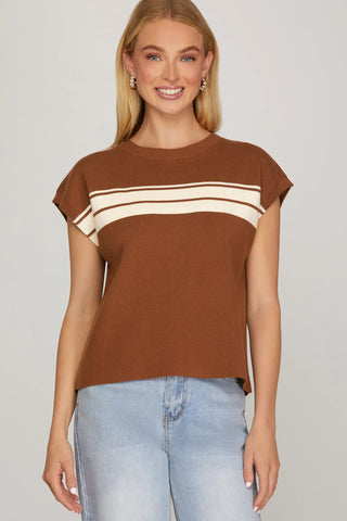 Ashlyn Rust Stripe Sweater