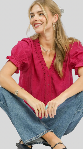 Sabrina Berry Ruffle Top