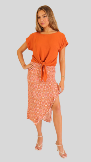 Amy Rust Tie Top
