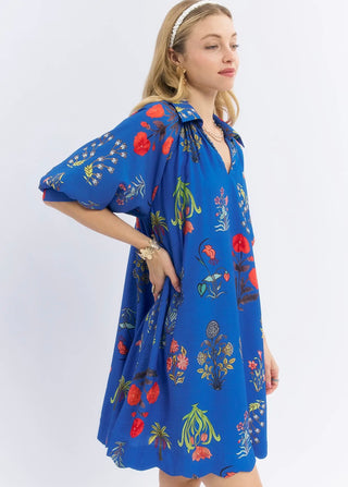 Selena Blue Print Dress